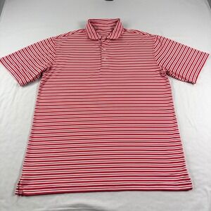 Onward Reserve Shirt Mens Large Red Striped Golf Polo Stretch Performance
